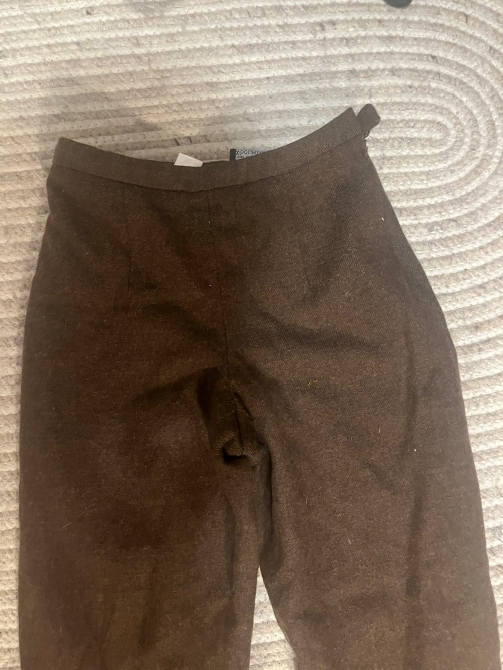 Chocolate brown vintage wool tailored trousers (missing zipper clasp) - Picture 2 of 9